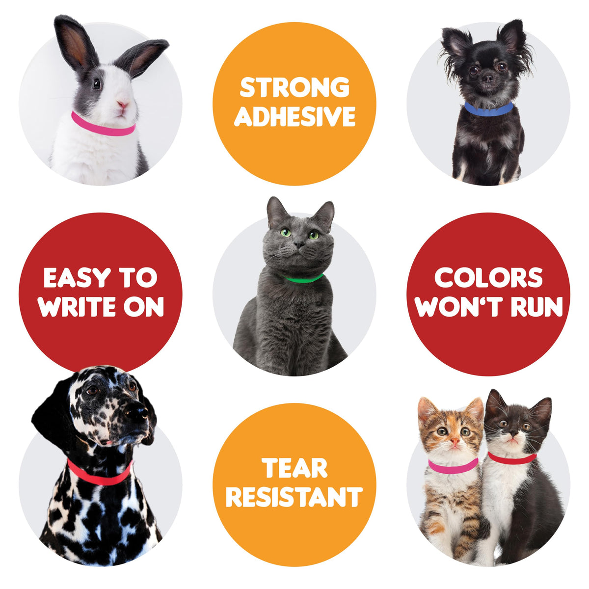 20 Inch 500 Count Waterproof Writable Tear-Resistant Pet ID Collars Q759987