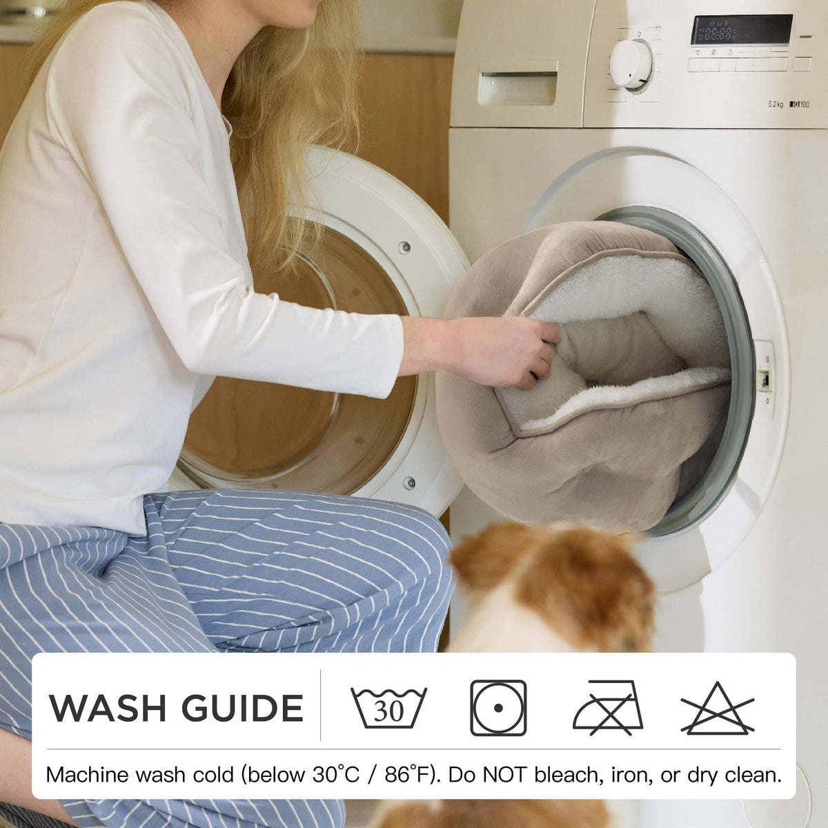 Small Washable Round Dog Bed N78709