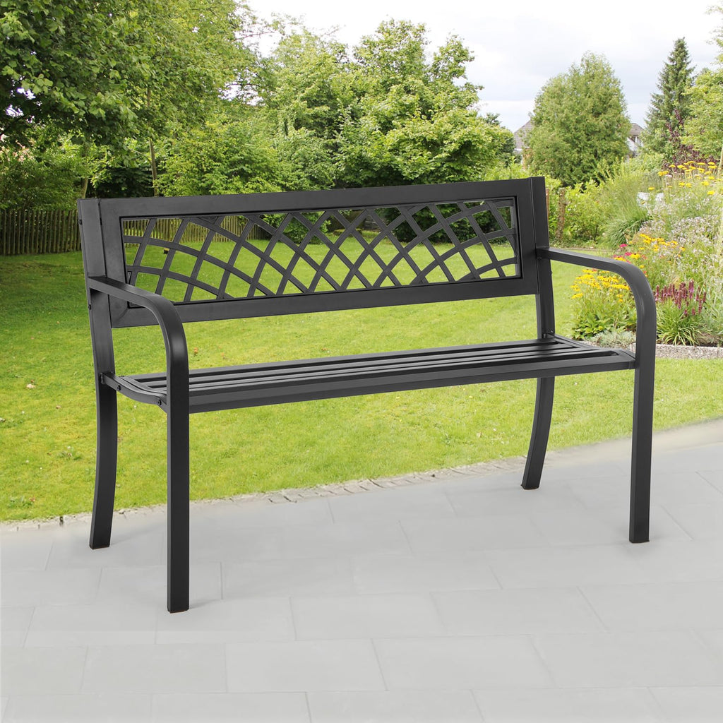 Black Outdoor Garden Bench O353