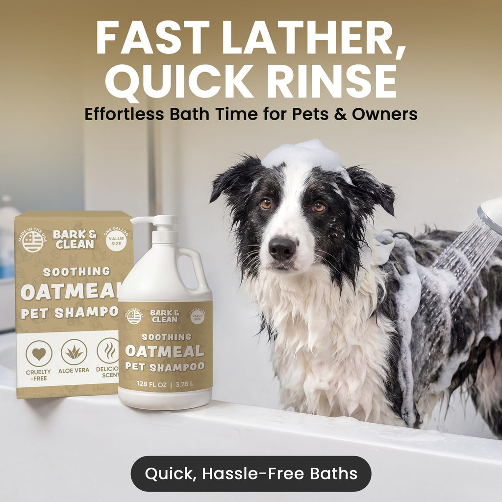 Oatmeal Dog Shampoo 1 Gallon with Pump Hypoallergenic Aloe Vera Coconut Oil U79940
