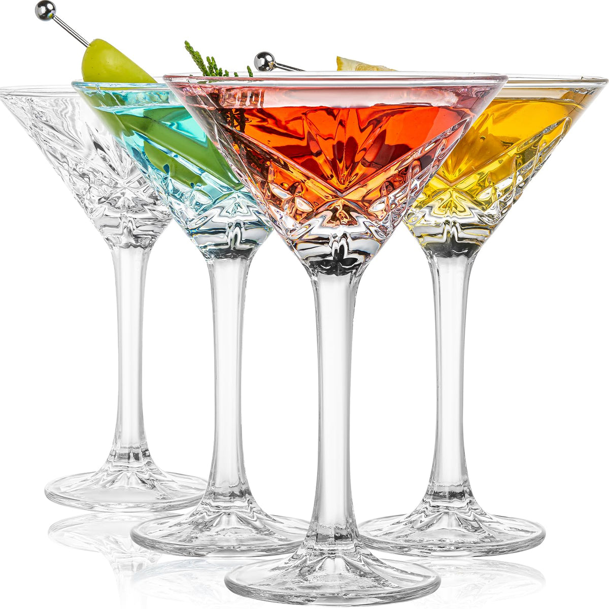 Set of 4 Crystal Stemmed Cocktail Glasses E761
