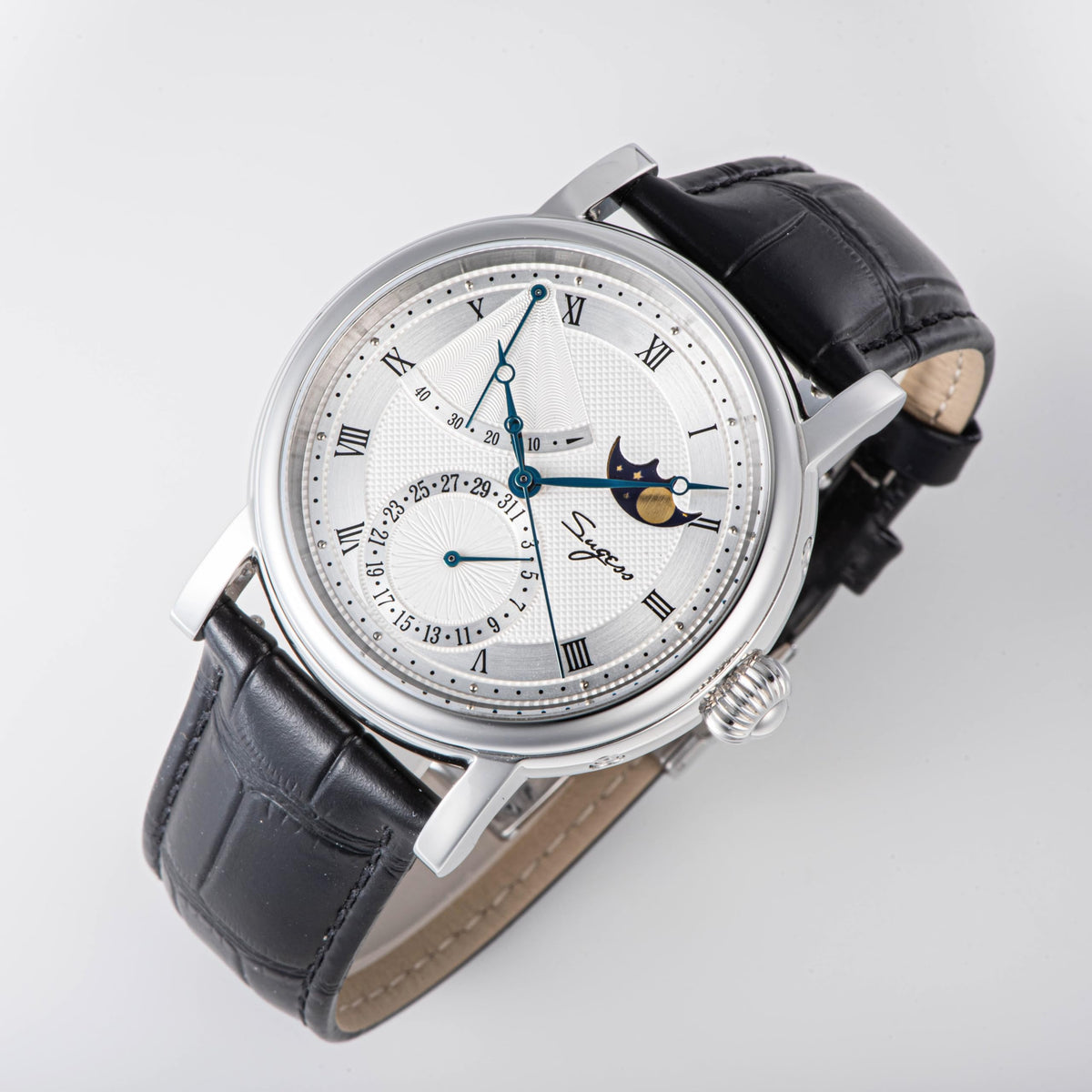 40mm Brown Leather Automatic Mechanical Mens Wrist Watch F399