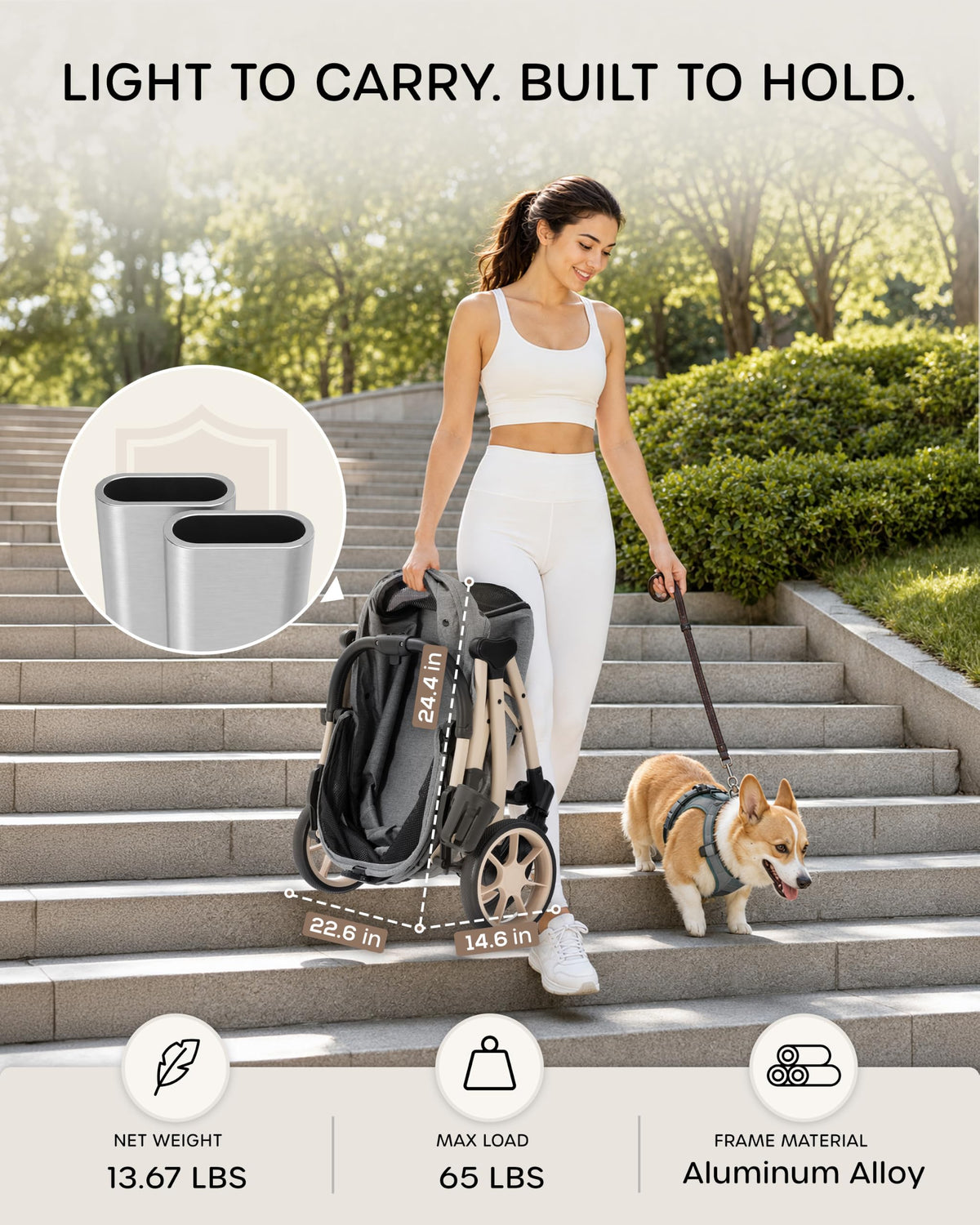 Dog Stroller with Rubber Wheels F84009