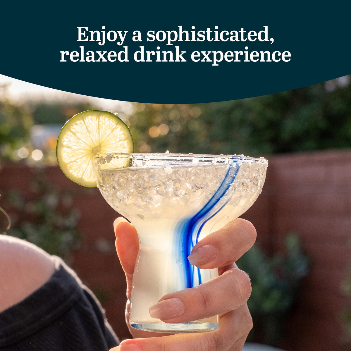 Blue Ribbon Stemless Margarita Glasses Set of 6 U9856
