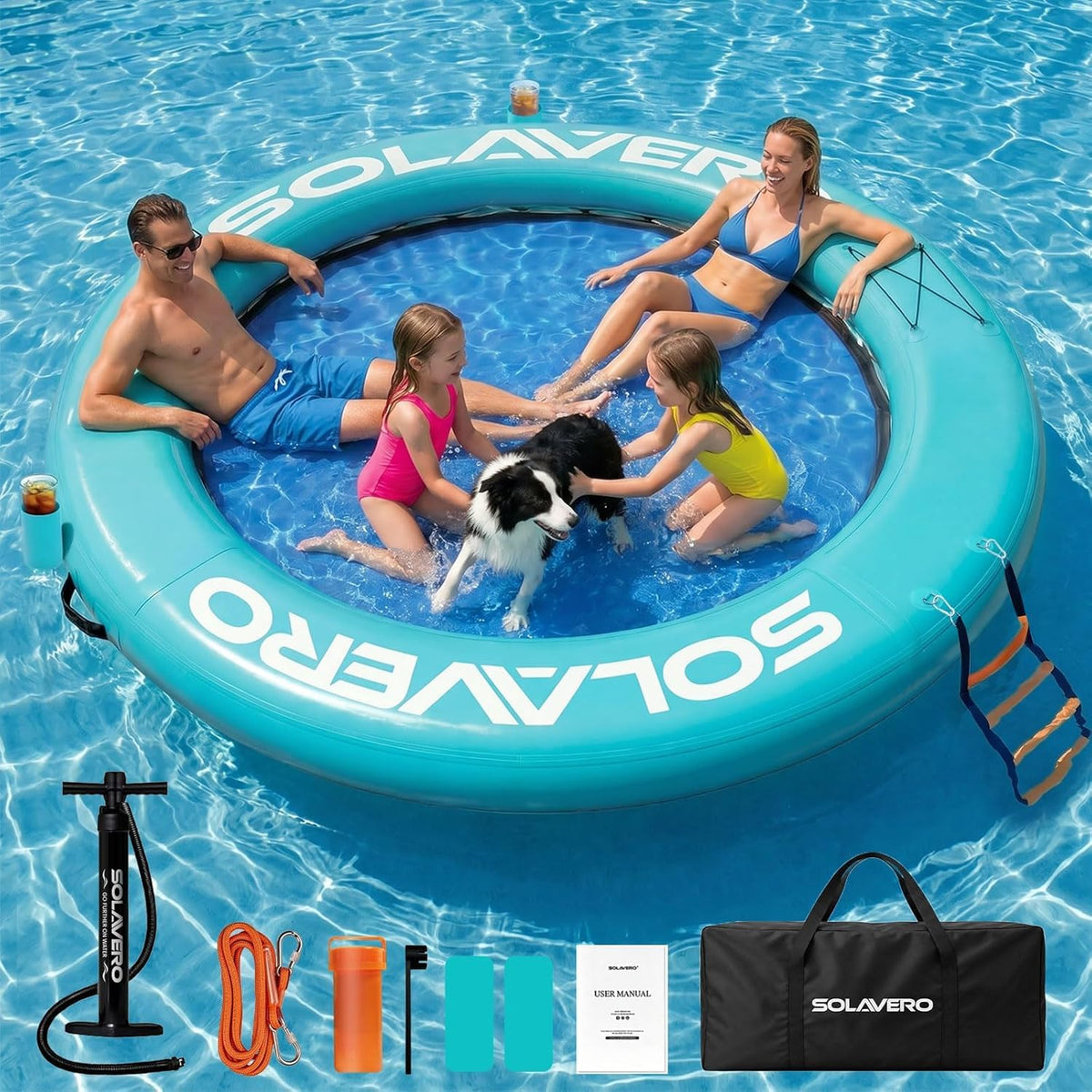 Inflatable Floating Dock and Water Hammock J9931