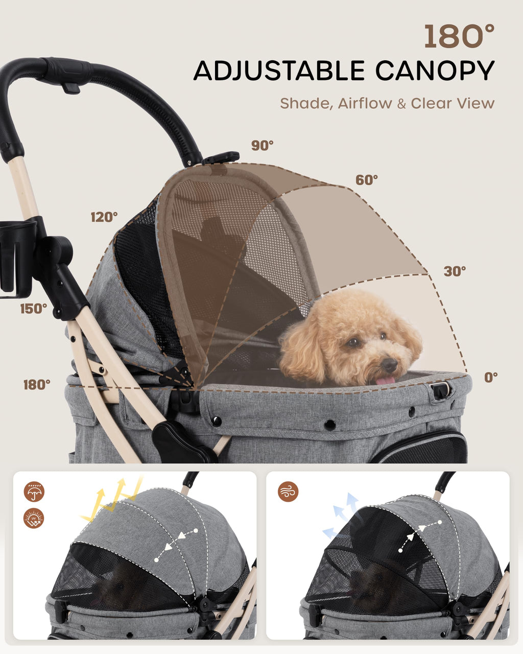 Dog Stroller with Rubber Wheels F84009