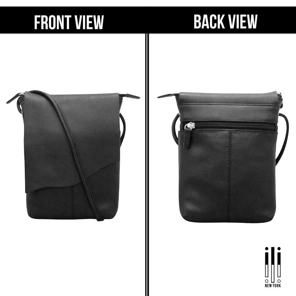 Leather Mini Crossbody Bag with RFID Blocking R2196