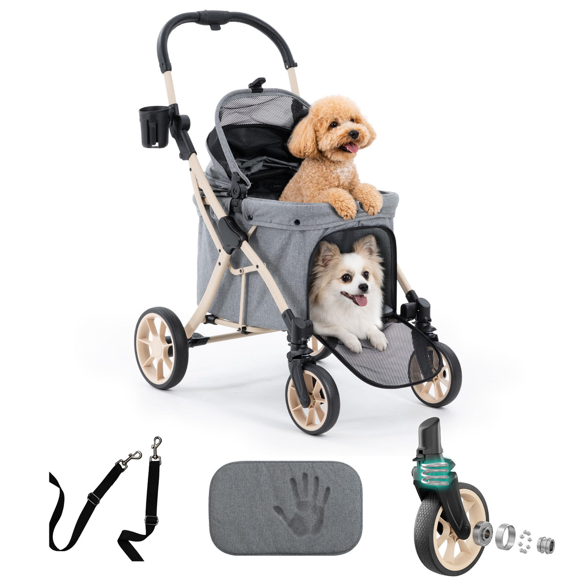 Dog Stroller with Rubber Wheels F84009