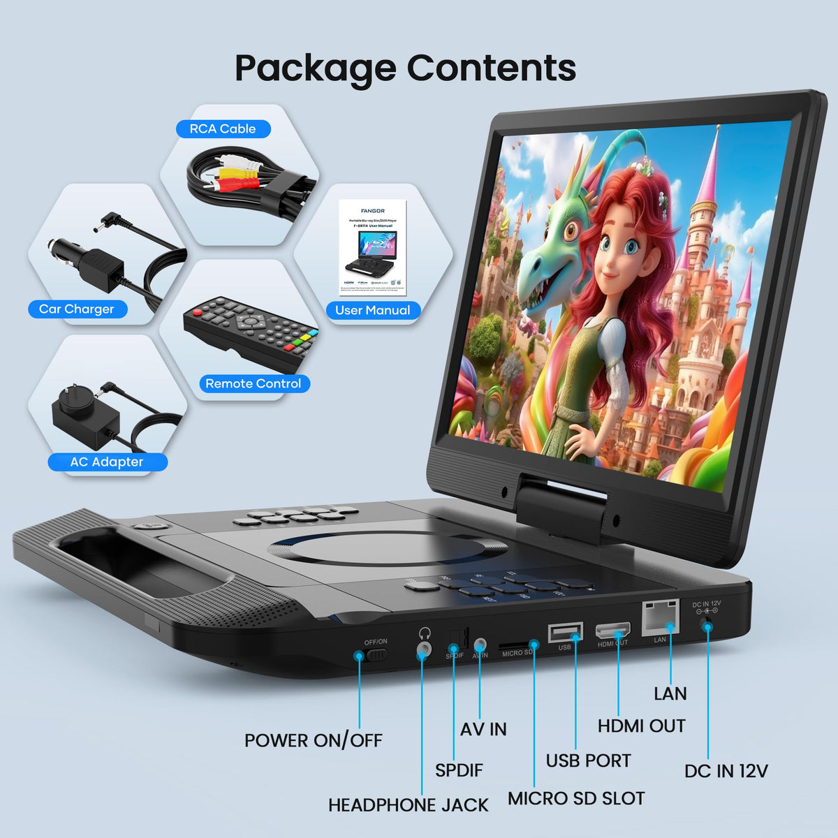13.3” Portable Blu-ray Player U3630