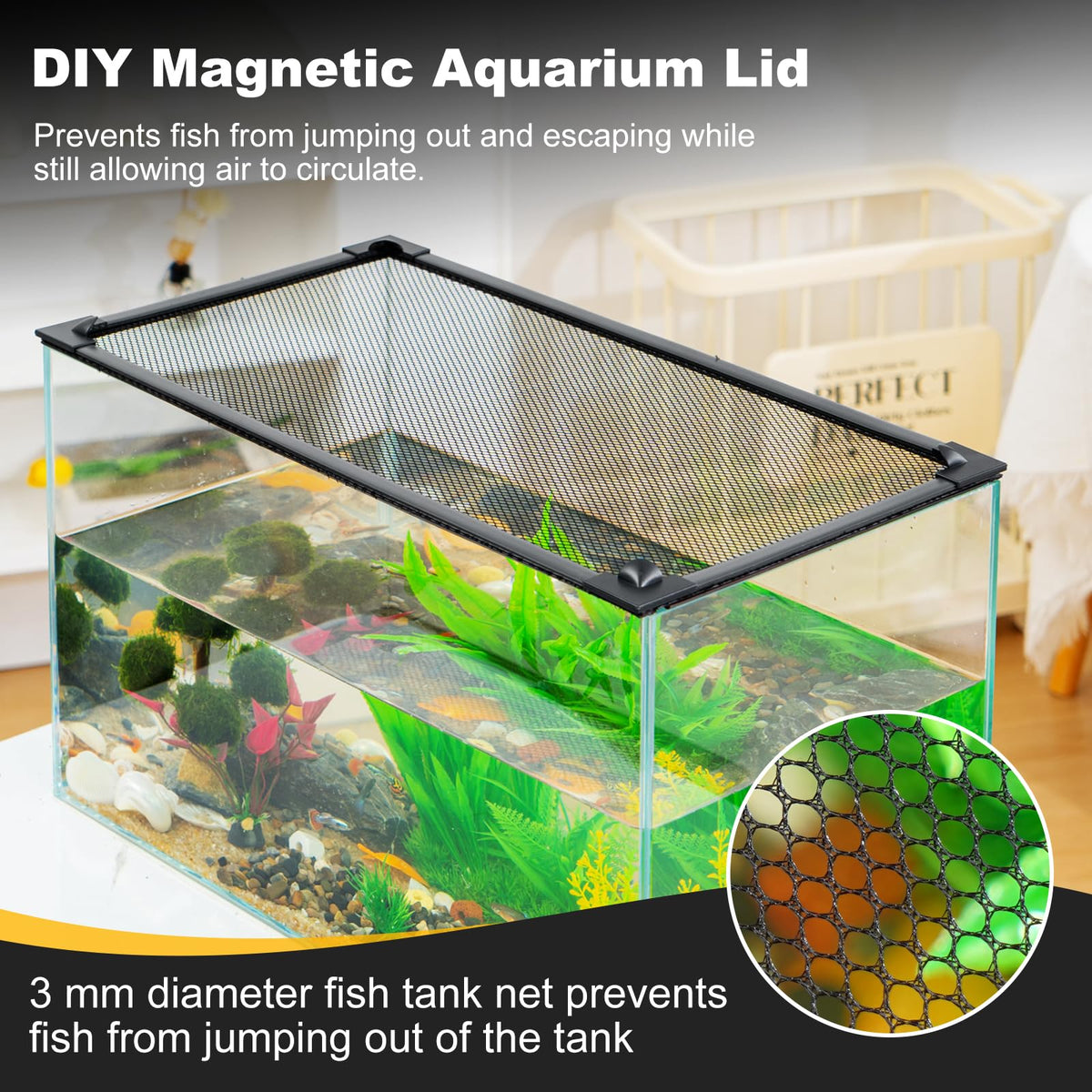 Magnetic Aquarium Lid Anti-Jumping Net Cover E934
