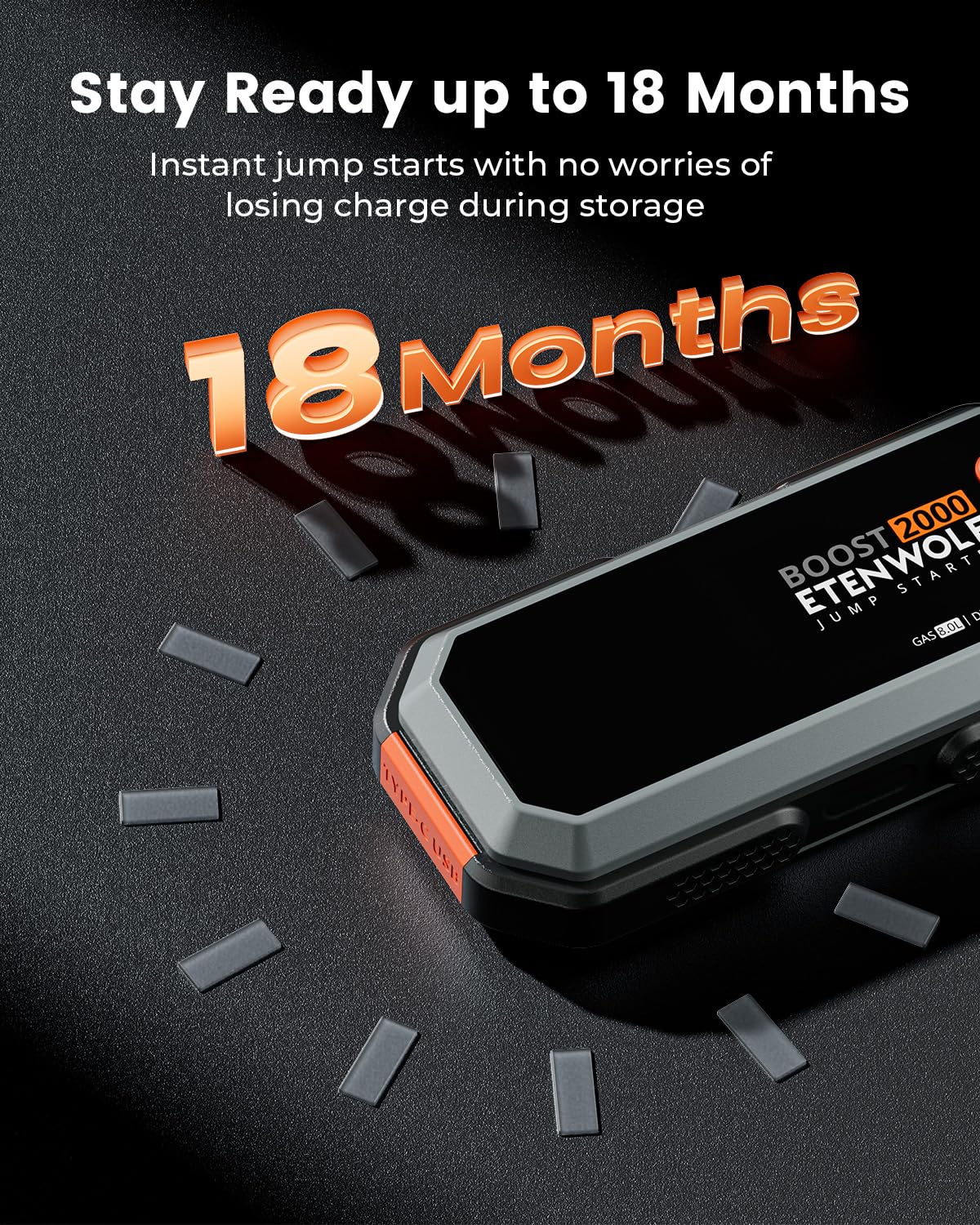 2000A Peak 12V Portable Car Battery Jump Starter I8990