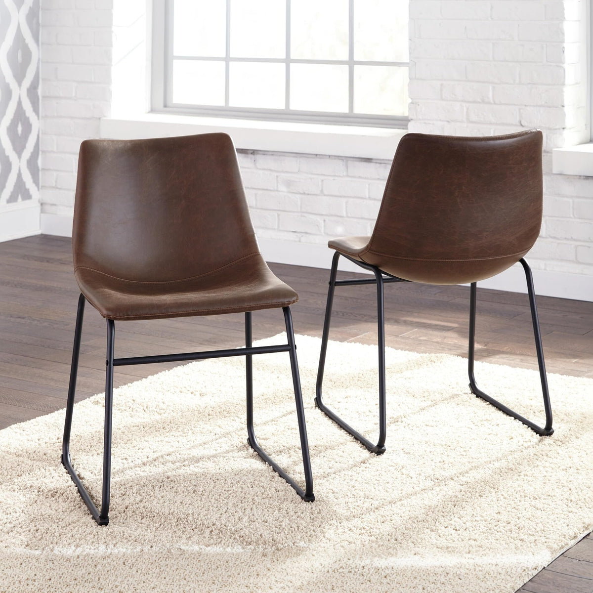 Mid-Century Dining Chair Set of 2 Brown V97458
