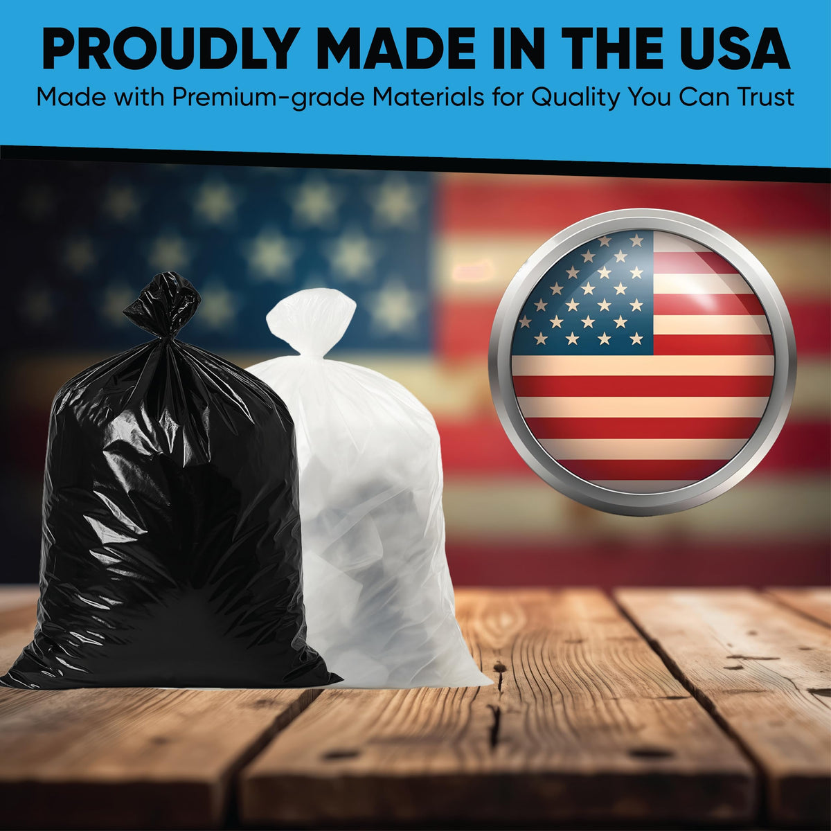 55 Gallon Heavy Duty Trash Bags 50 Count with Ties K963