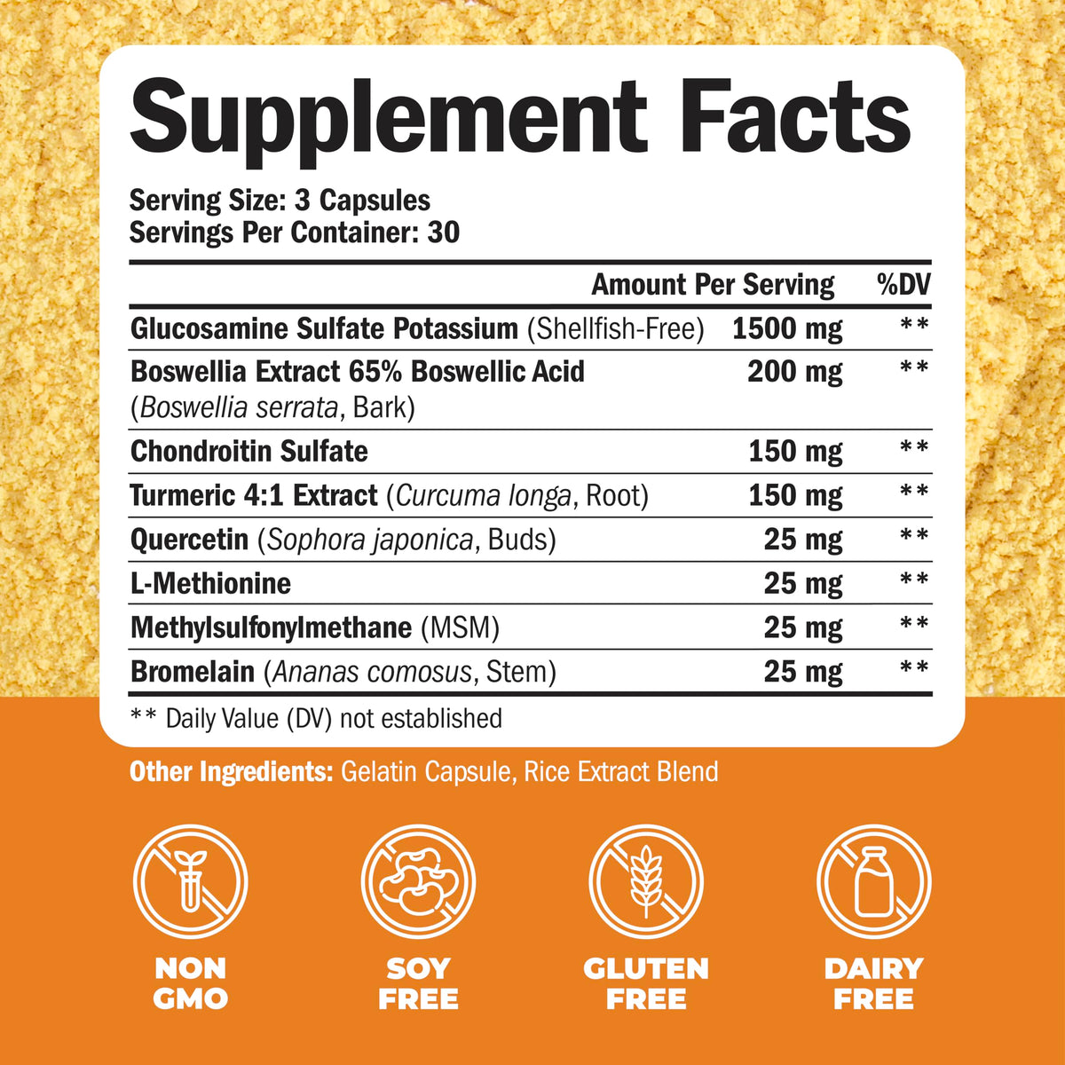 Turmeric Curcumin Glucosamine Chondroitin MSM Supplement C72755
