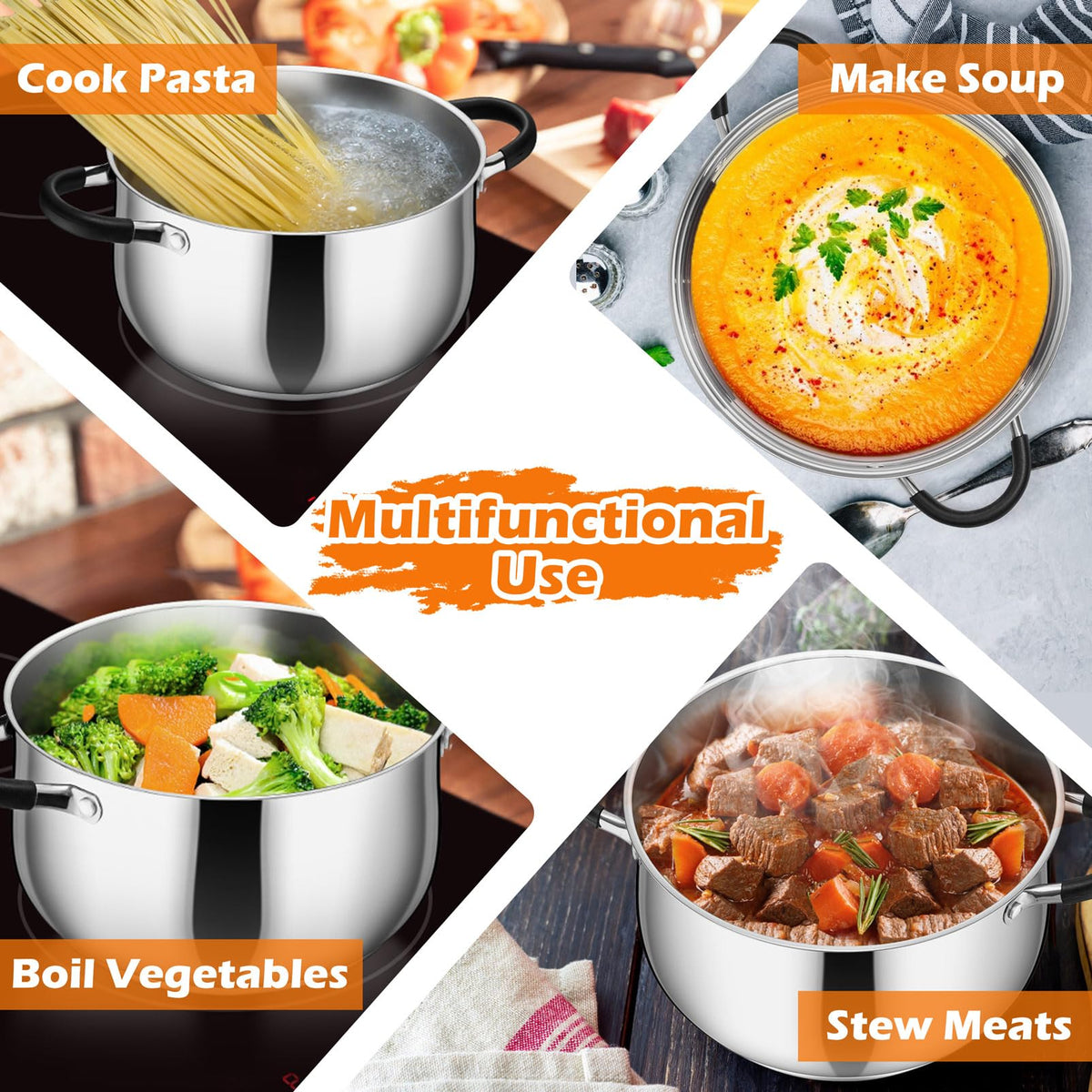 6 Quart Stainless Steel Stock Pot B70360