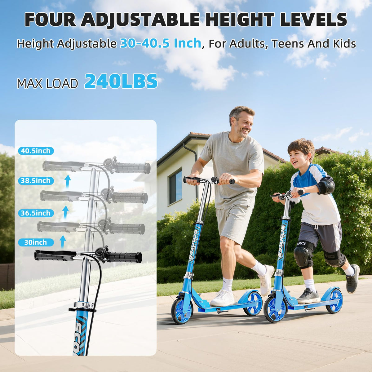 Lightweight Foldable Scooters with 8-Inch Wheels and Hand Brake J861418
