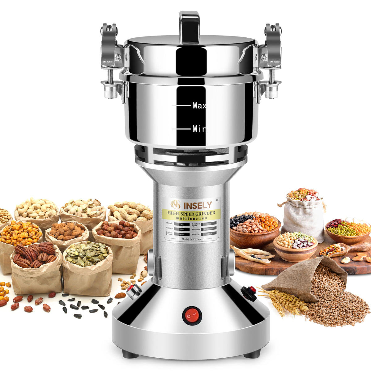 150g Electric Stainless Steel Grain Mill N137925