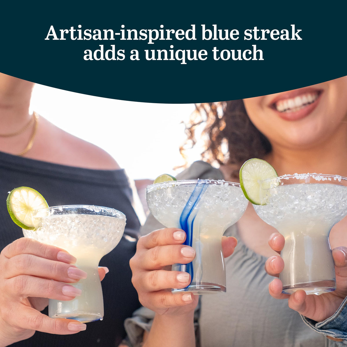 Blue Ribbon Stemless Margarita Glasses Set of 6 U9856