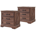 22" Brown Nightstands Set of 2 with 3 Drawers C823532