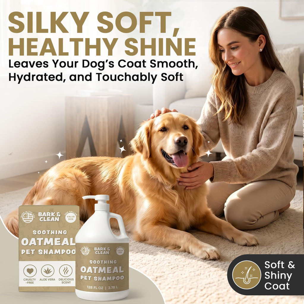 Oatmeal Dog Shampoo 1 Gallon with Pump Hypoallergenic Aloe Vera Coconut Oil U79940