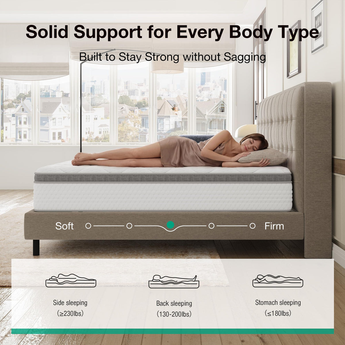 Full Size 12 Inch Hybrid Mattress in a Box Z11553