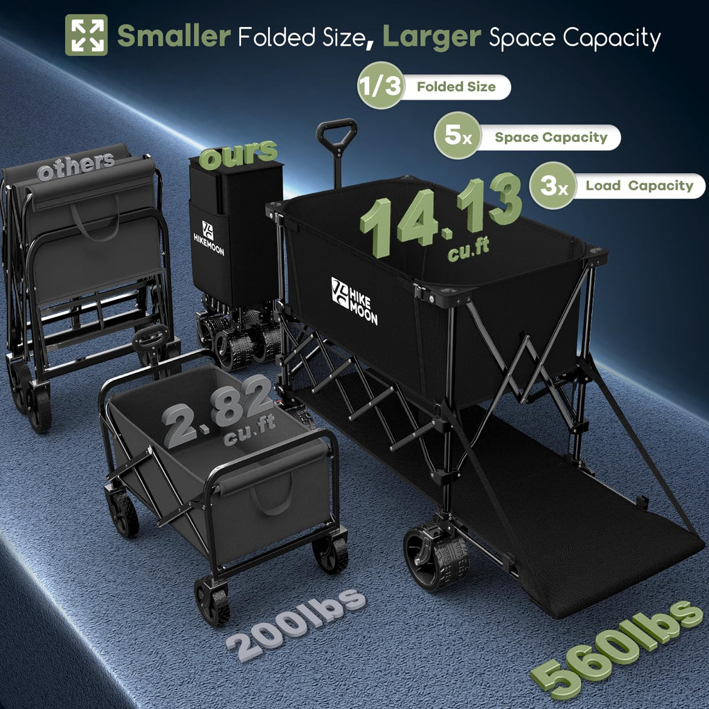 Collapsible Wagon with Extended Tailgate, Black X716188