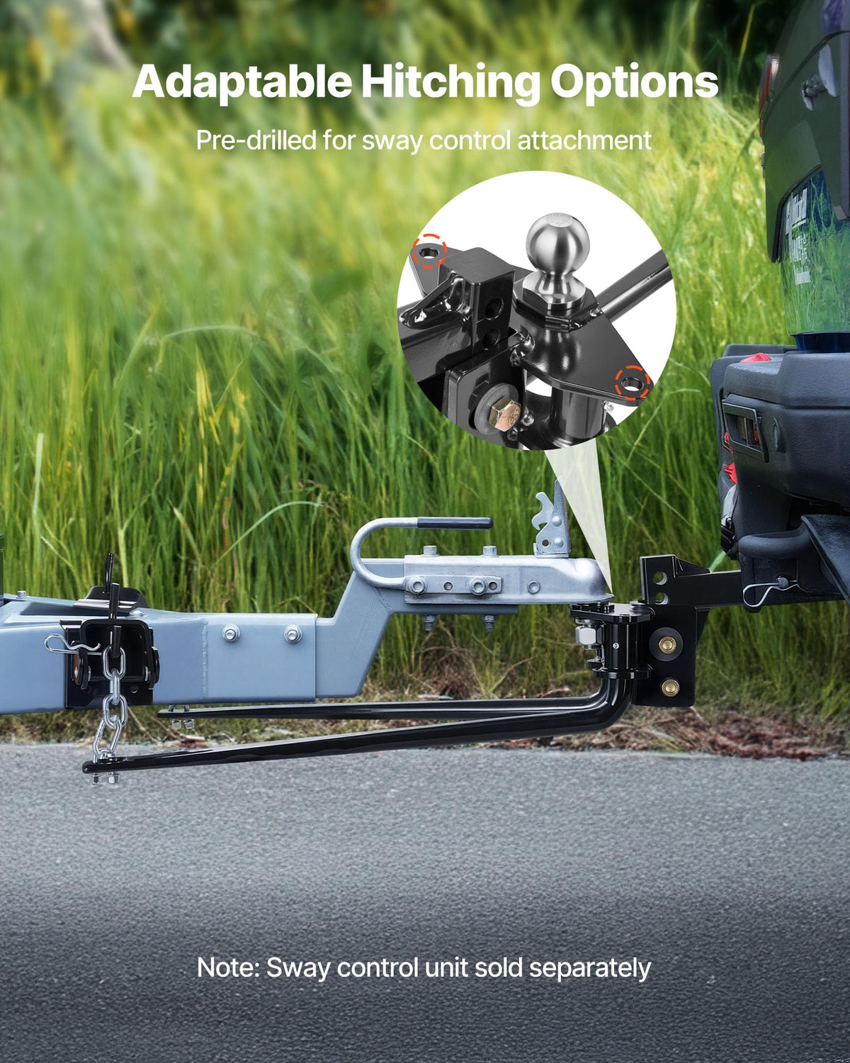 10000 lbs Weight Distribution Hitch with 2 in Shank and 2-5/16 in Ball X9395