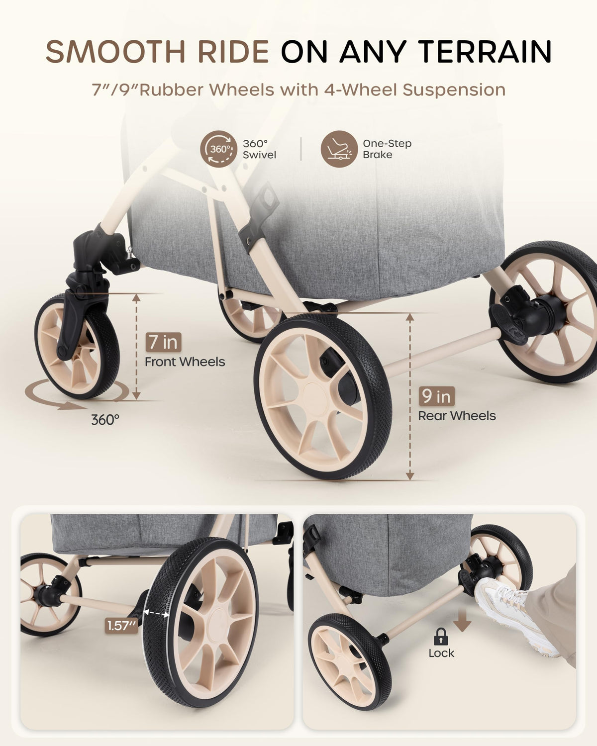 Dog Stroller with Rubber Wheels F84009