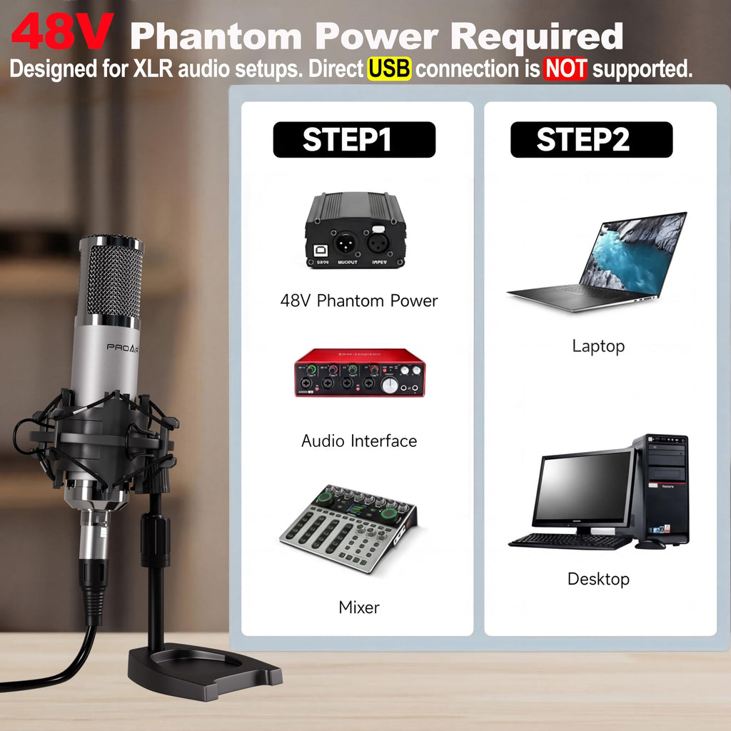 XLR Condenser Microphone with Desktop Stand K7950