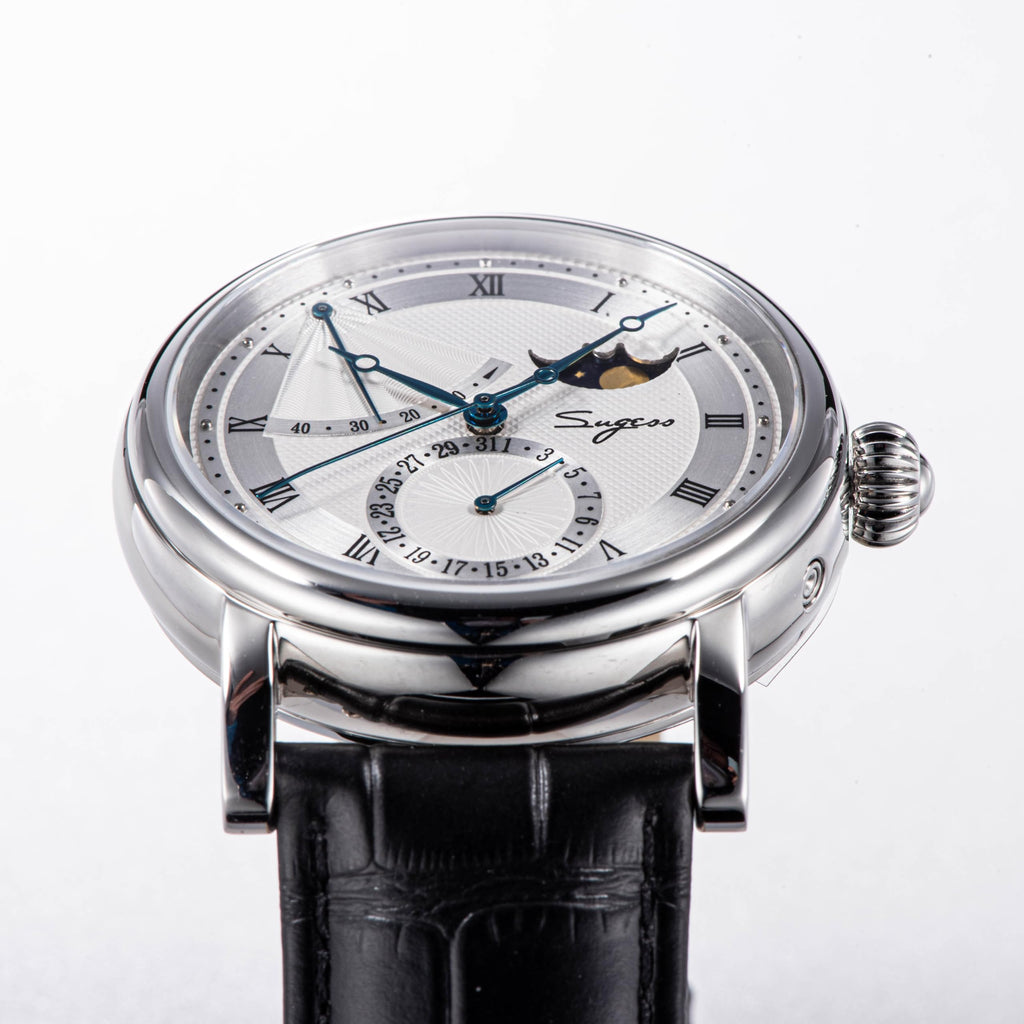40mm Brown Leather Automatic Mechanical Mens Wrist Watch F399