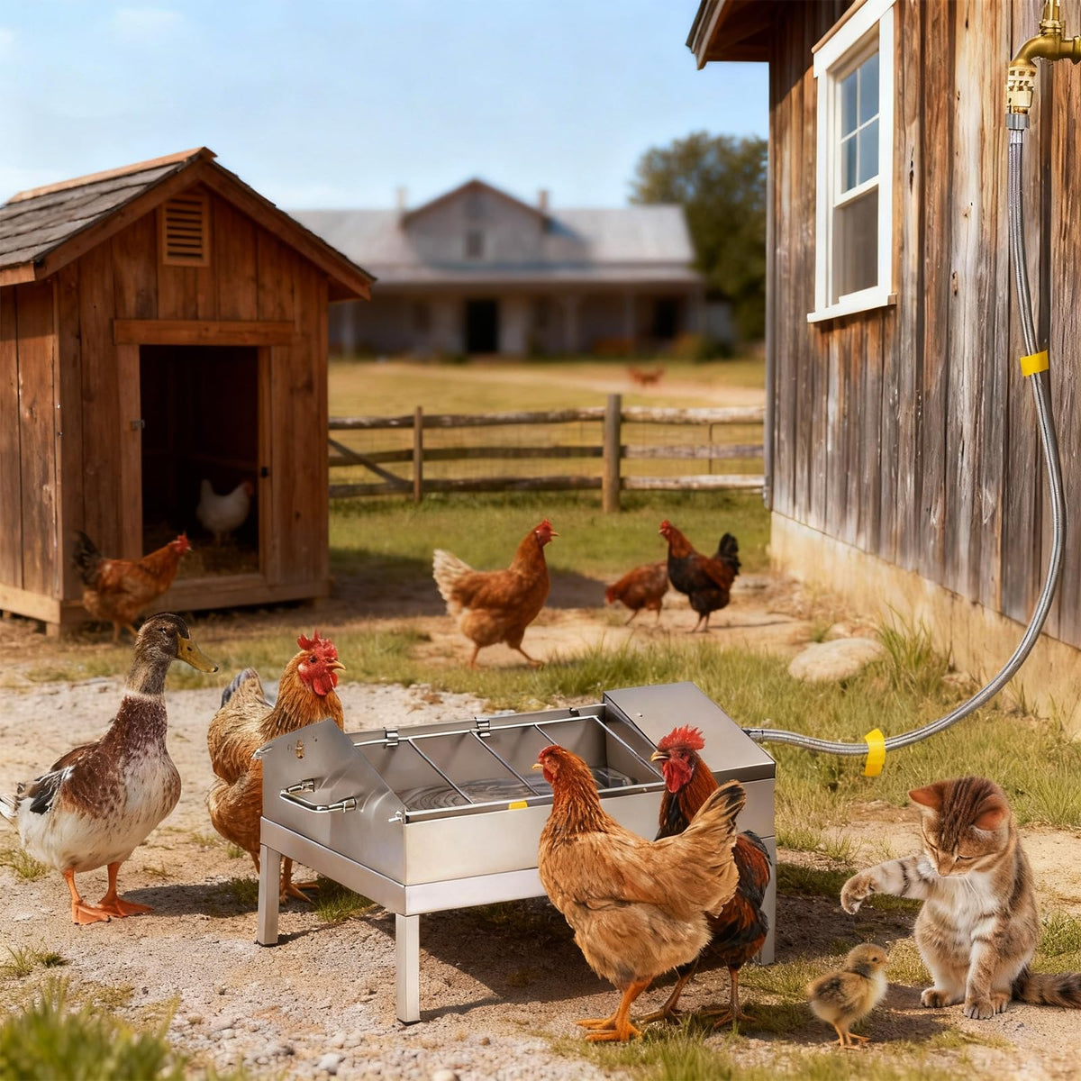 Automatic Chicken Waterer and Feeder Set T517
