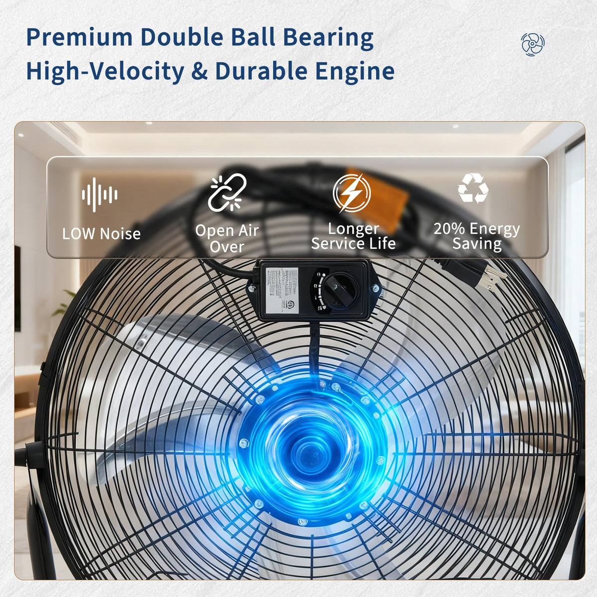 20 inch 3-Speed Metal Industrial Floor Fan G312
