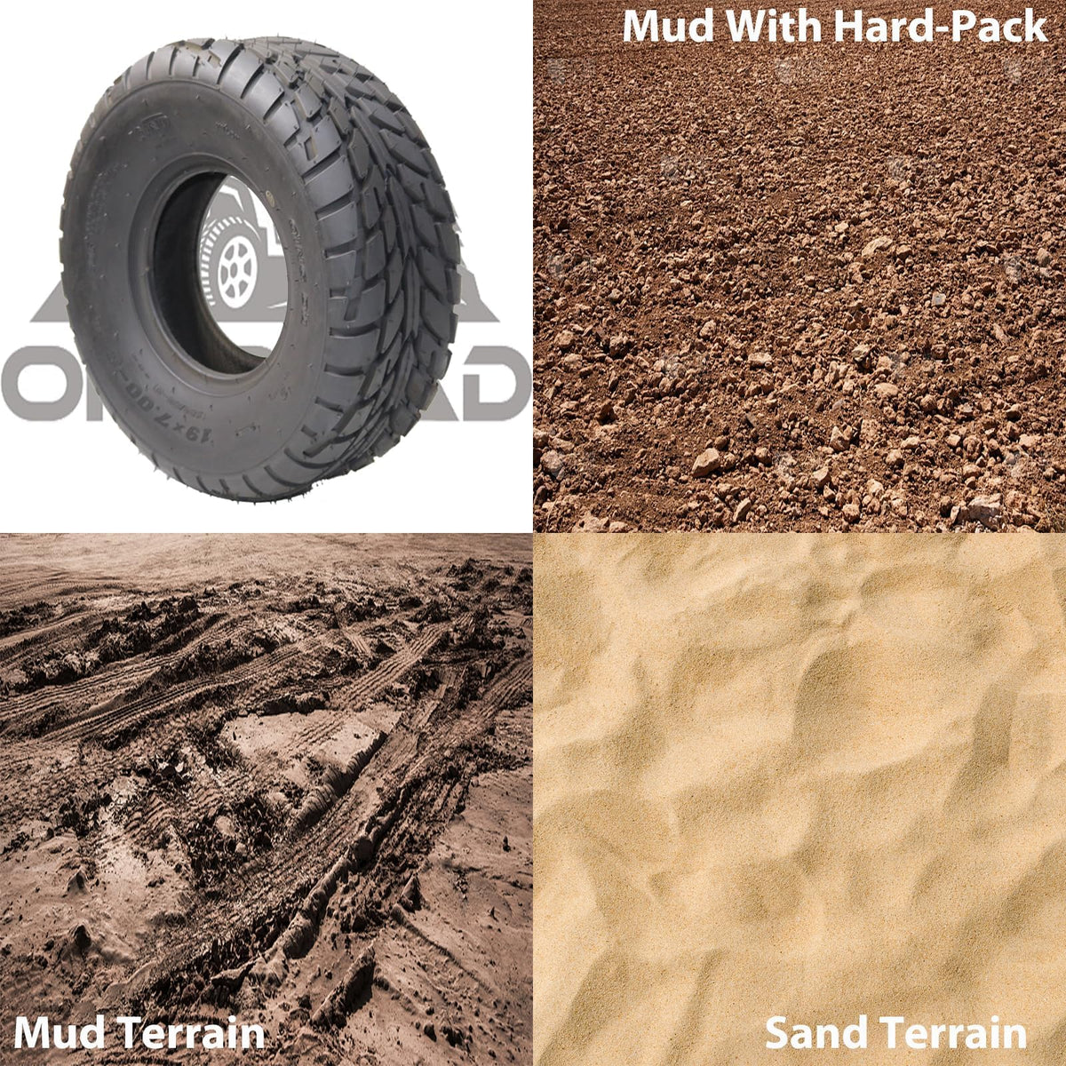 19X7-8 4-Ply All Terrain ATV UTV Tire, Pack of 2 D61226