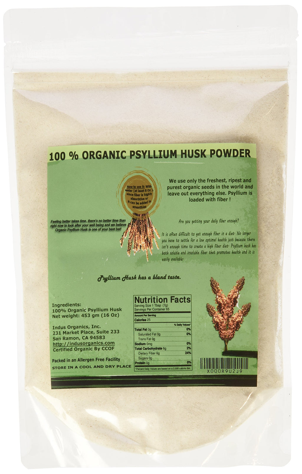 Psyllium Husk Powder 1 Lb Bag X3526