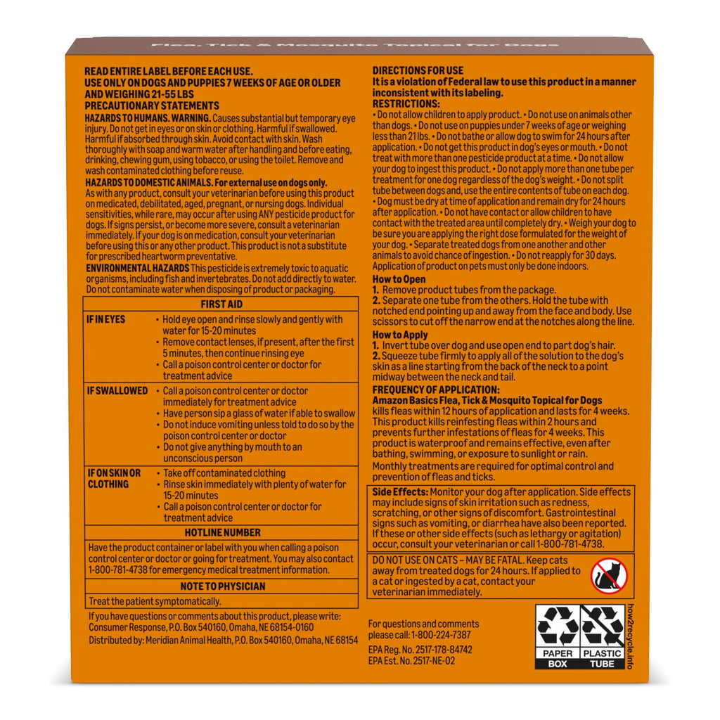 Flea Tick & Mosquito Topical Treatment for Large Dogs 4 Count G5251