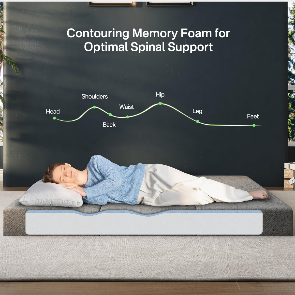 6 Inch Memory Foam Foldable Mattress N201